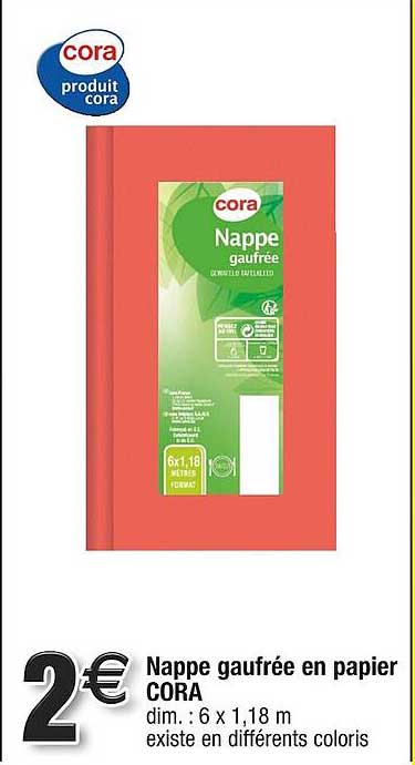 nappe gaufrée en papier cora