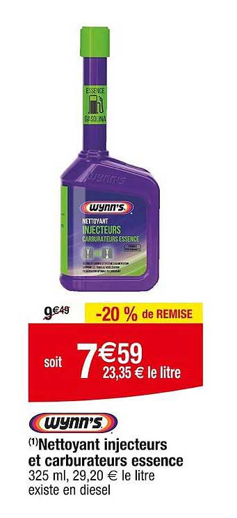 nettoyant injecteurs et carburateurs essence wynn's