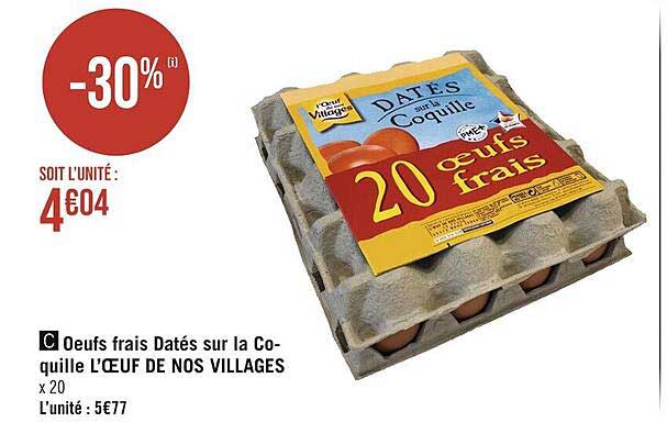 œufs frais datés sur la coquille l'œuf de nos villages