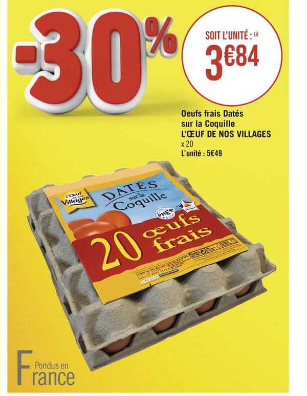 œufs Frais Datés Sur La Coquille L'œuf De Nos Villages