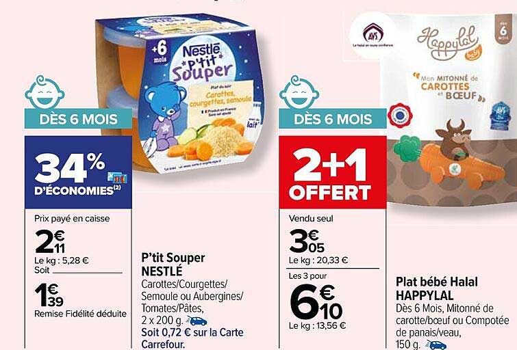 p'tit souper nestlé, plat bébé halal happylal