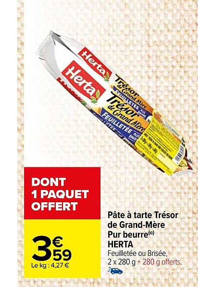 pâte à tarte trésor de grand-mère pur beurre herta