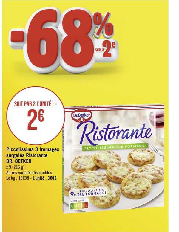 piccolissima 3 fromages surgelés ristorante dr. oetker