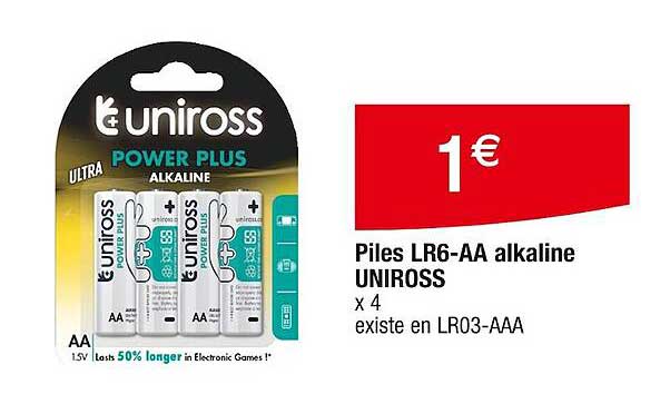piles lr6-aa alkaline uniross