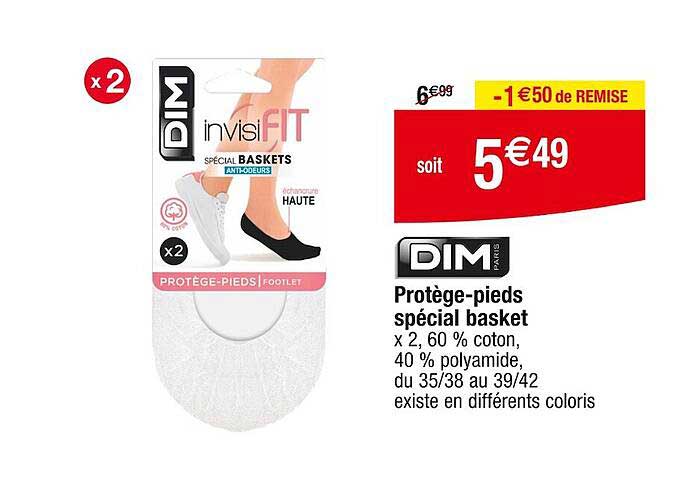 protège-pieds spécial basket dim