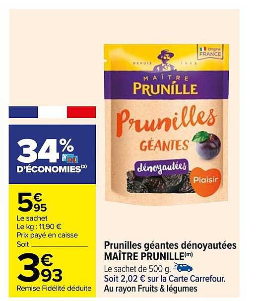 prunilles géantes dénoyautées maître prunille