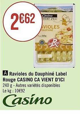 Ravioles Du Dauphiné Label Rouge Casino ça Vient D'ici