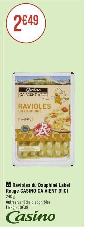 ravioles du dauphiné label rouge casino ça vient d'ici