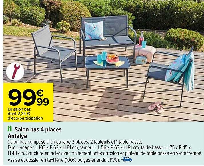 salon bas 4 places antalya