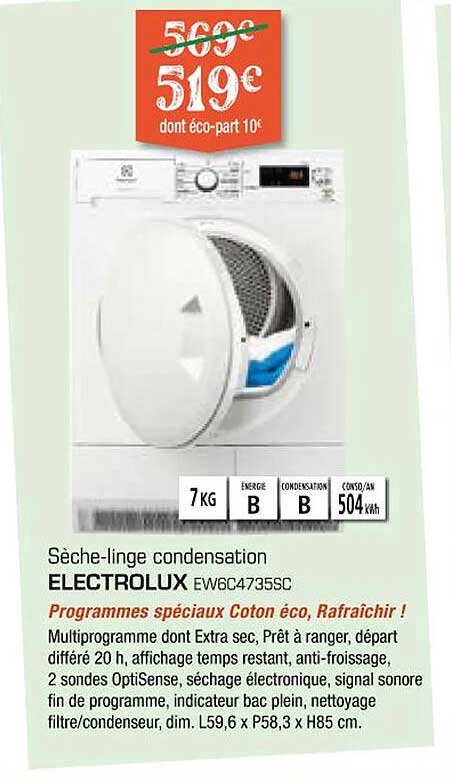 sèche-linge condensation electrolux