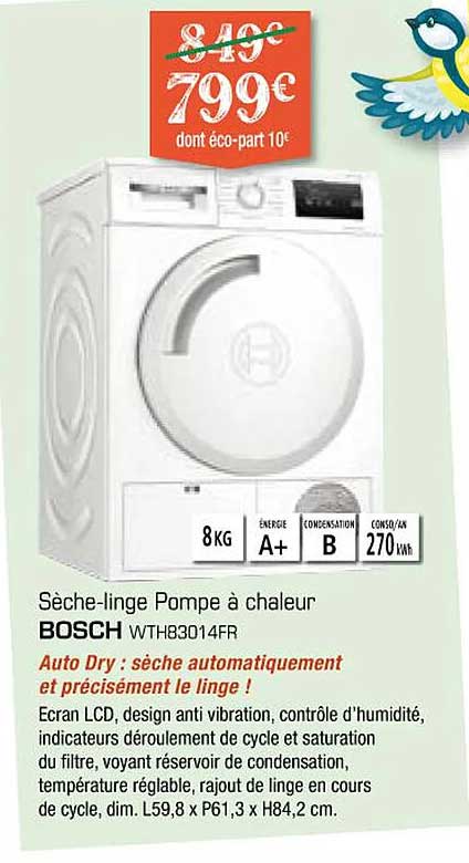 sèche-linge pompe à chaleur bosch