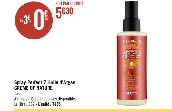 spray perfect 7 huile d'argan creme of nature