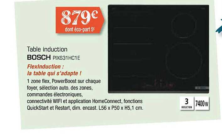 table induction bosch pix631hc1e