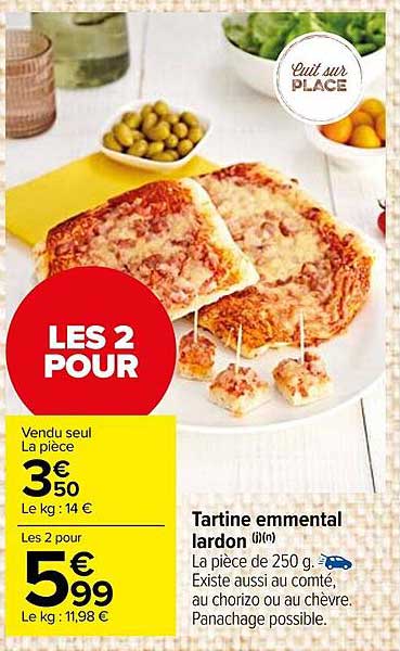 Tartine Emmental Lardon