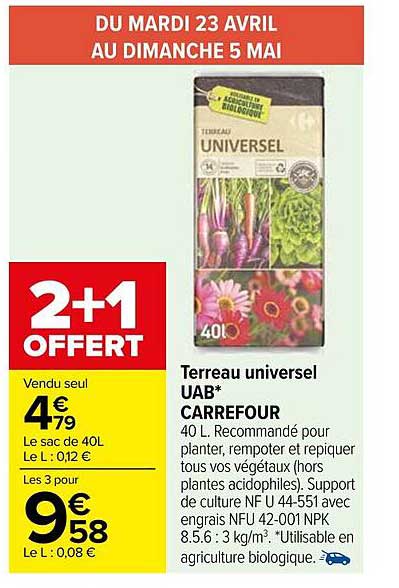 terreau universel uab carrefour