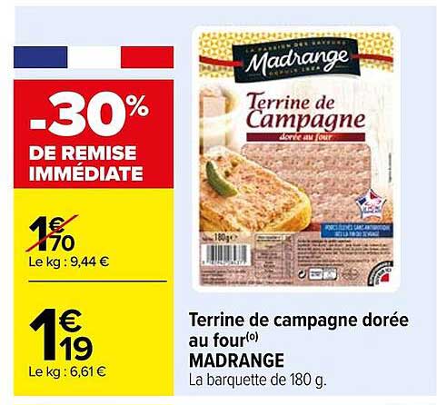 terrine de campagne dorée au four madrange