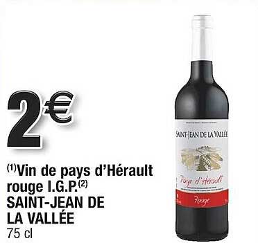 vin de pays d'hérault rouge i.g.p. saint-jean de la vallée