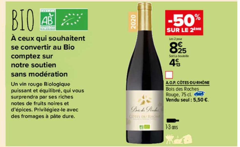 a.o.p. côtes-du-rhône bois des roches rouge