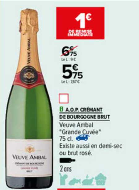 a.o.p. crémant de bourgogne brut veuve ambal "grande cuvée"