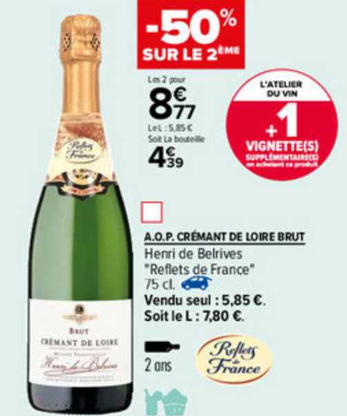 a.o.p. crémant de loire brut henri de belrives "reflets de france"