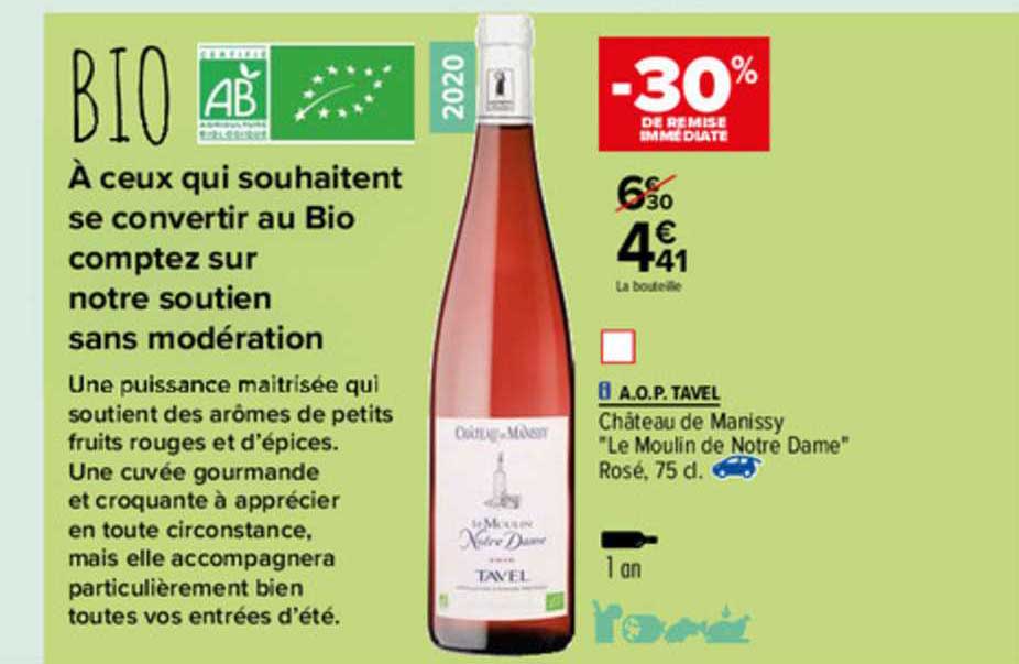 a.o.p. taval château de manissy "le moulin de notre dame"