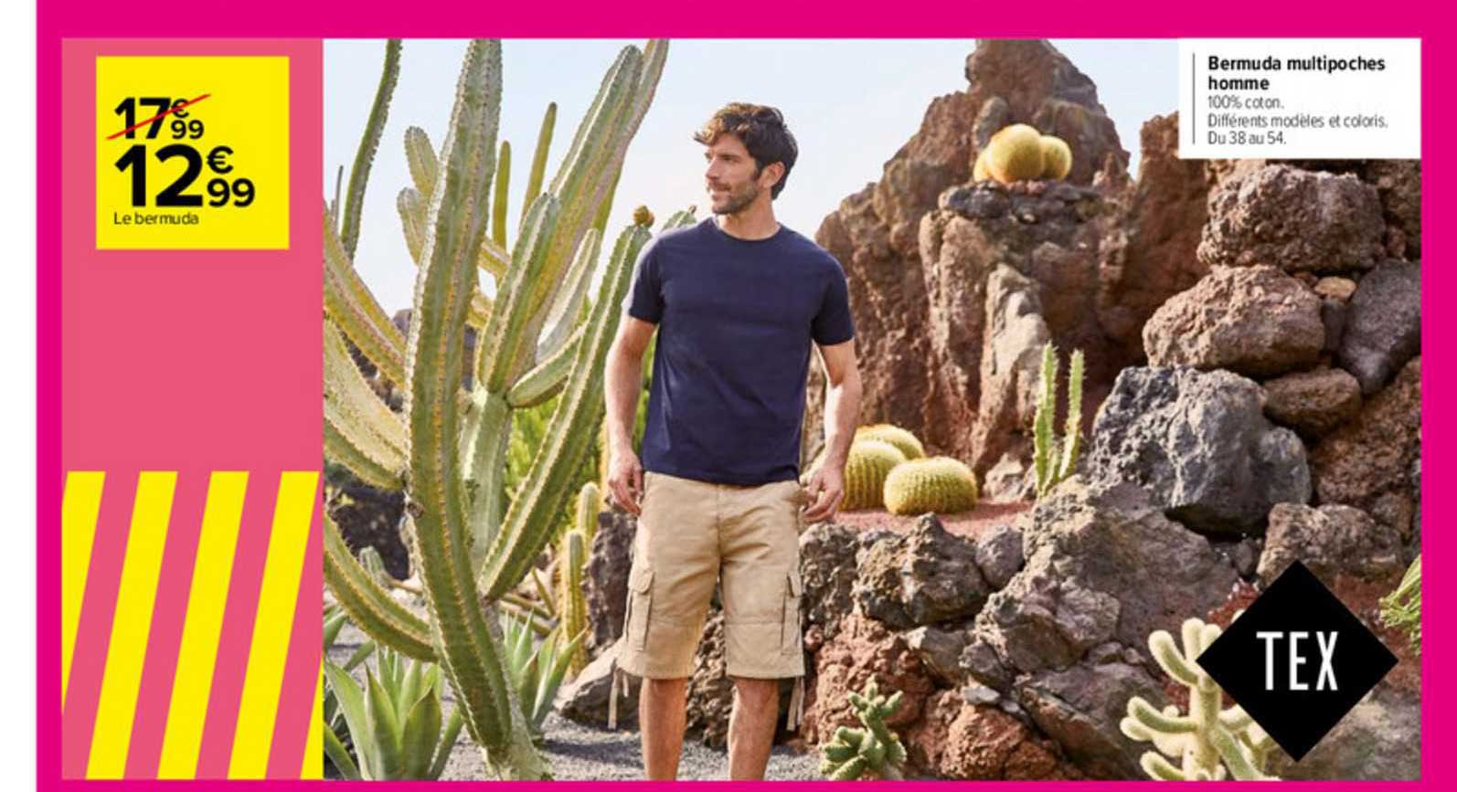 bermuda multipoches homme tex