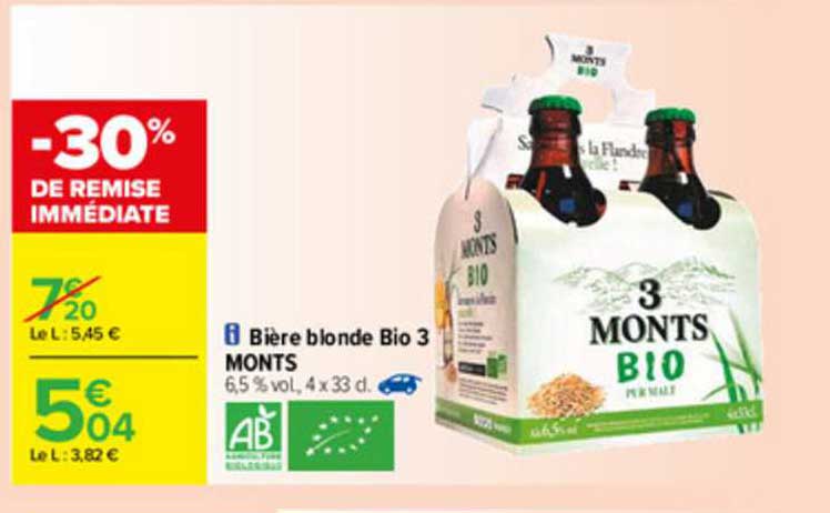 bière blonde bio 3 monts