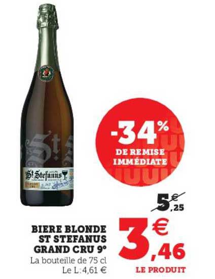 bière blonde st stefanus grand cru 9°