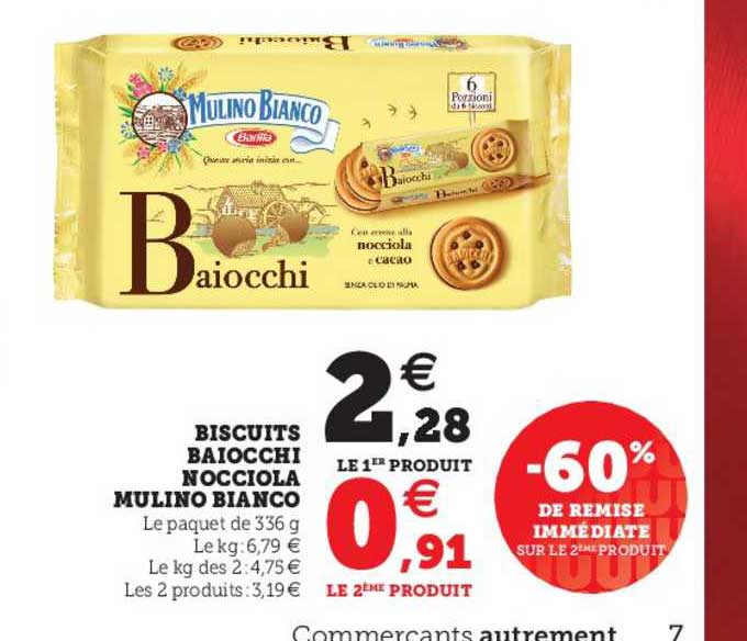 biscuits baiocchi nocciola mulino bianco