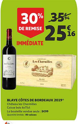 blaye cotes de bordeaux 2019 chateau les charmilles