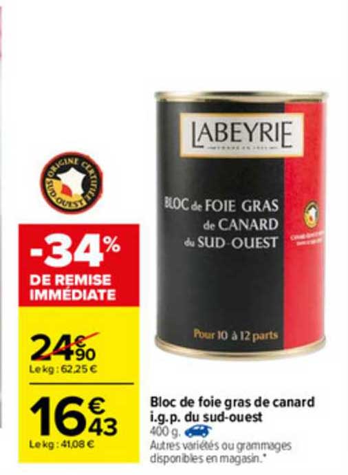 bloc de foie gras de canard i.g.p. du sud-ouest