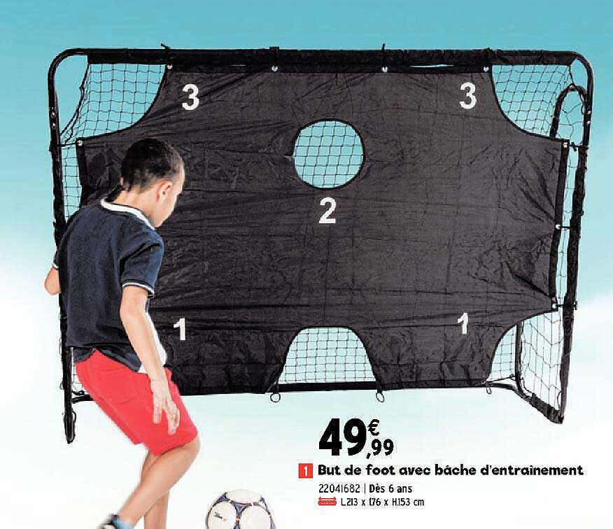 but de foot avec bâche d'entraînement