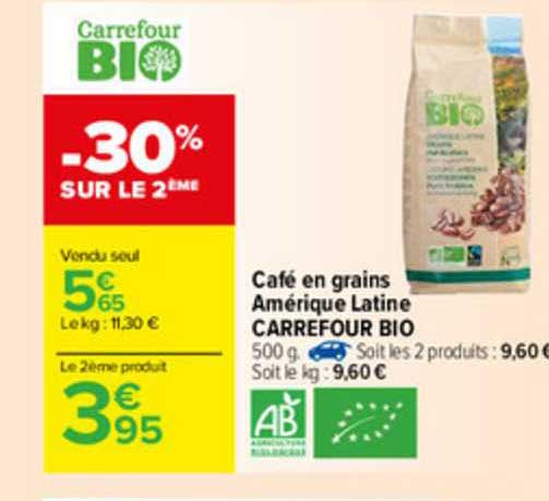 café en grains amérique latine carrefour bio