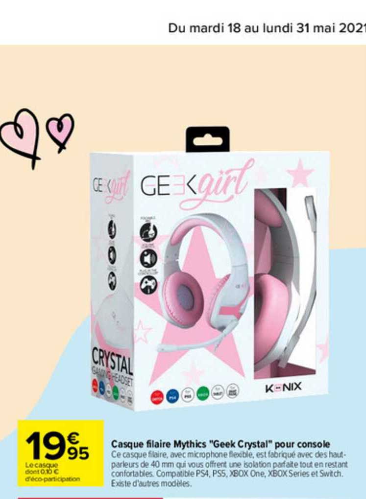 Casque Filaire Mythics "geek Crystal" Pour Console