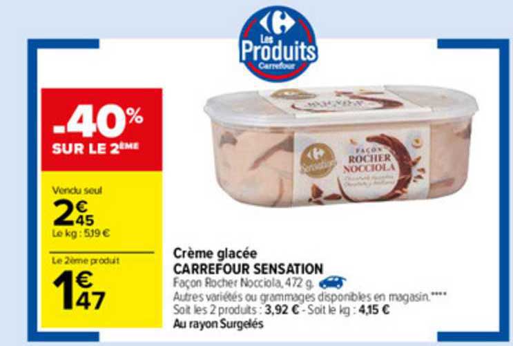 Crème Glacée Carrefour Sensation