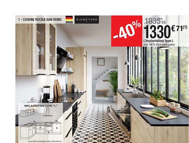cuisine à san remo signature : l'implantation type l