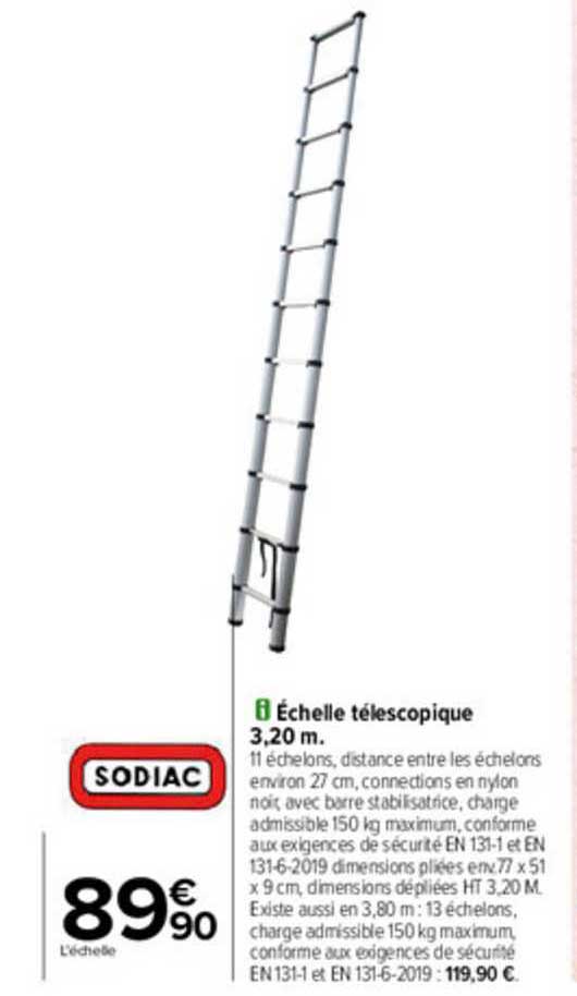 échelle télescopique 3,20 m sodiac