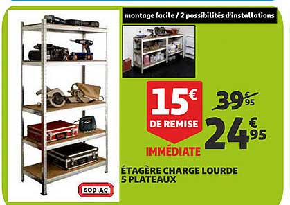 etagere charge lourde 5 plateaux