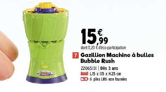 gazillion machine à bulles bubble rush