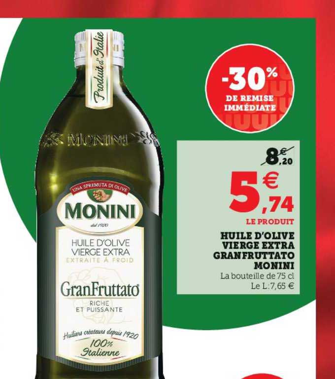 huile d'olive vierge extra gran fruttato monini