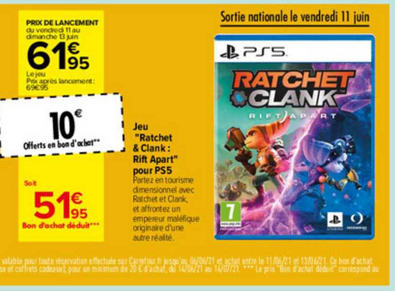jeu "ratchet & clank : rift apart" pour ps5