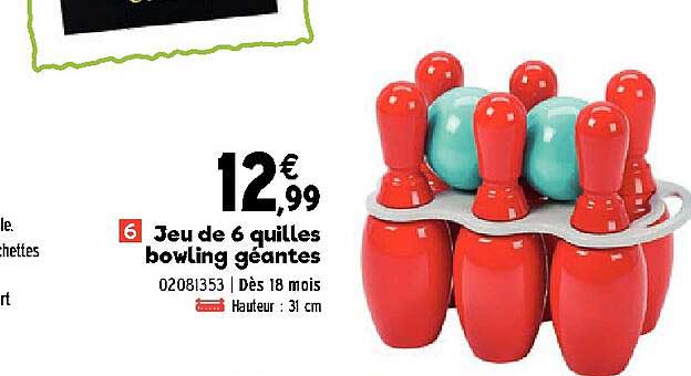 jeu de 6 quilles bowling géantes
