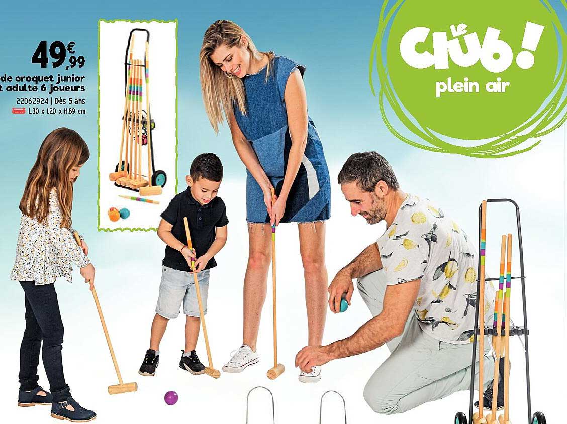 jeu de croquet junior et adulte 6 joueurs