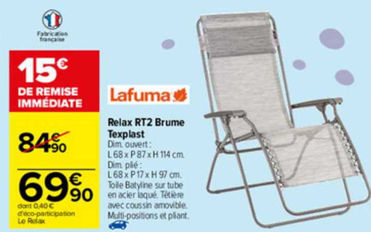 lafuma relax rt2 brume texplast