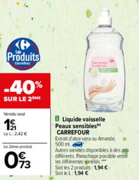 liquide vaisselle peaux sensibles carrefour