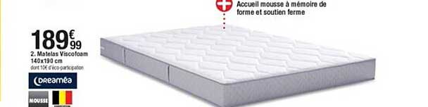Matelas Viscofoam 140 X 190 Cm Dreaméa