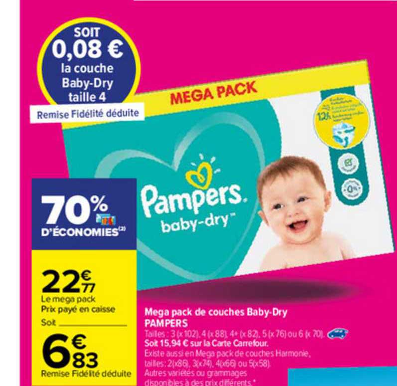 Mega Pack De Couches Baby-dry Pampers