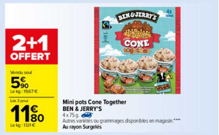 mini pots cône together ben & jerry's