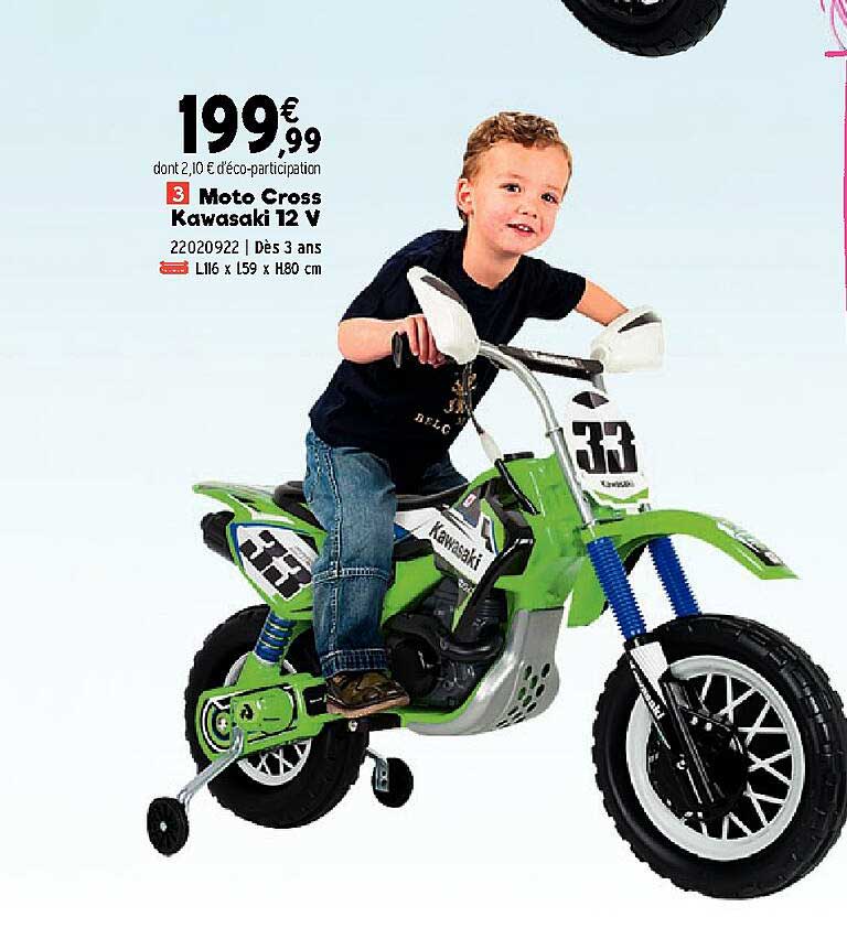 moto cross kawasaki 12 v