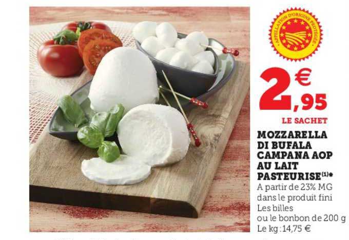 Mozzarela Di Bufala Campana Aop Au Lait Pasteurisé
